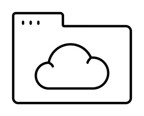 Folder cloud icon. Simple line, outline of icons for ui and ux, website or mobile application on white background