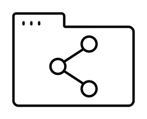 Folder share icon. Simple line, outline of icons for ui and ux, website or mobile application on white background