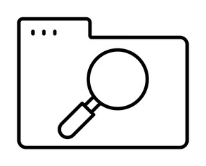 Folder magnifier icon. Simple line, outline of icons for ui and ux, website or mobile application on white background
