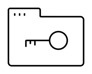 Folder key icon. Simple line, outline of icons for ui and ux, website or mobile application on white background