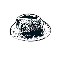 Black and white sketch of a hat with transparent background