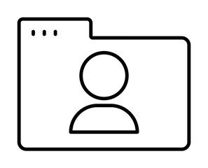 Folder avatar user icon. Simple line, outline of icons for ui and ux, website or mobile application on white background