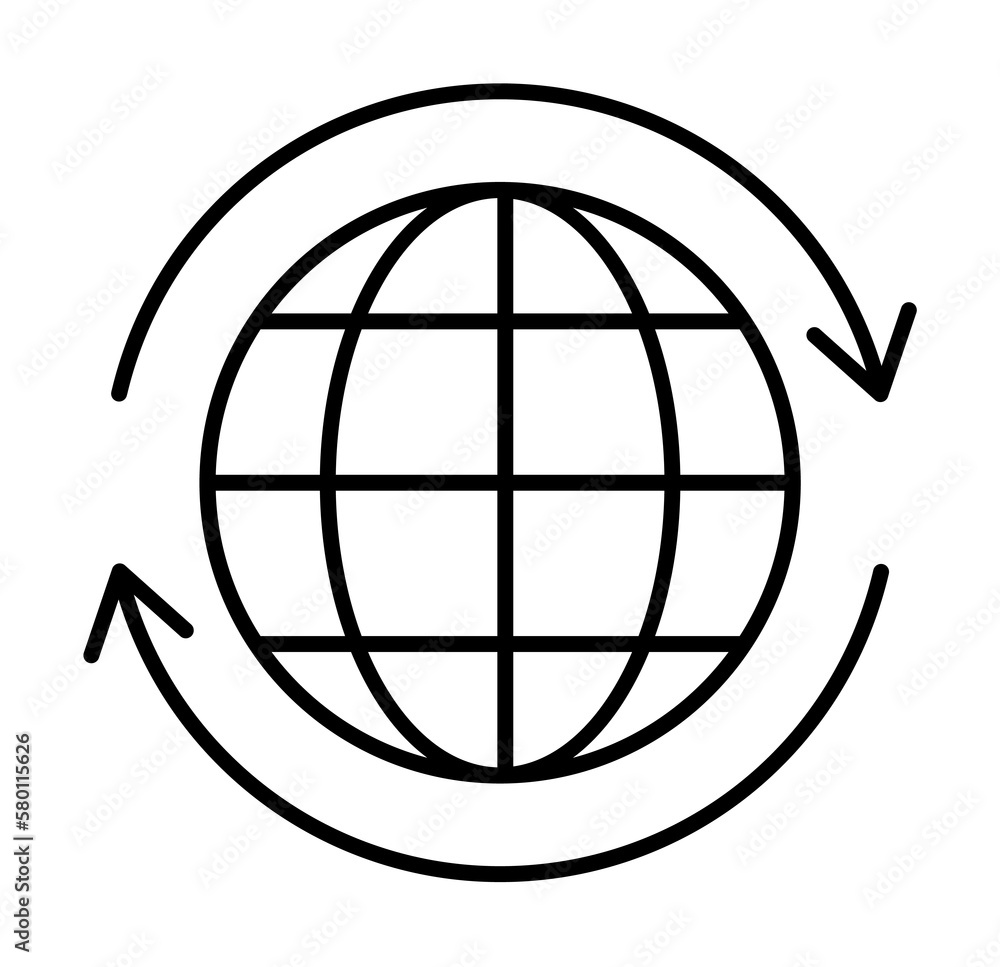 Aufkleber arrows icon. simple line, outline of globe icons for ui and ux, website or mobile application on whi