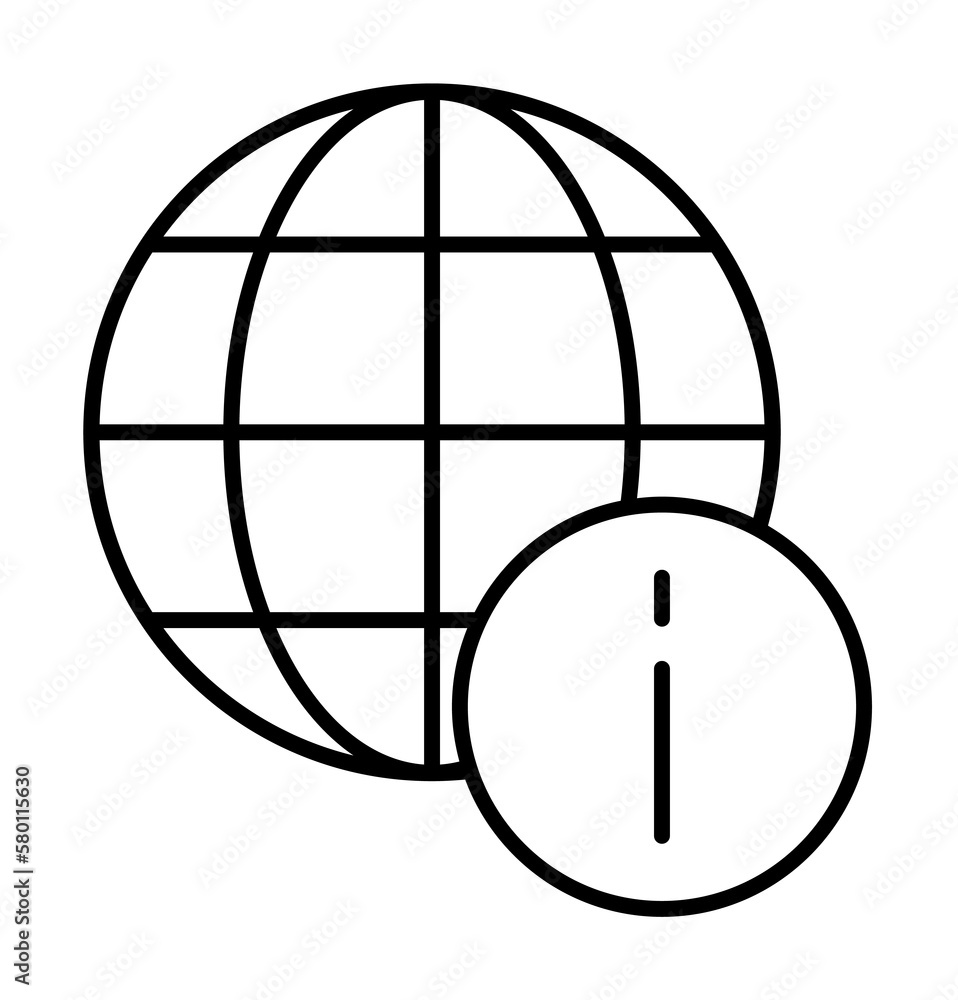 Poster information icon. simple line, outline of globe icons for ui and ux, website or mobile application o