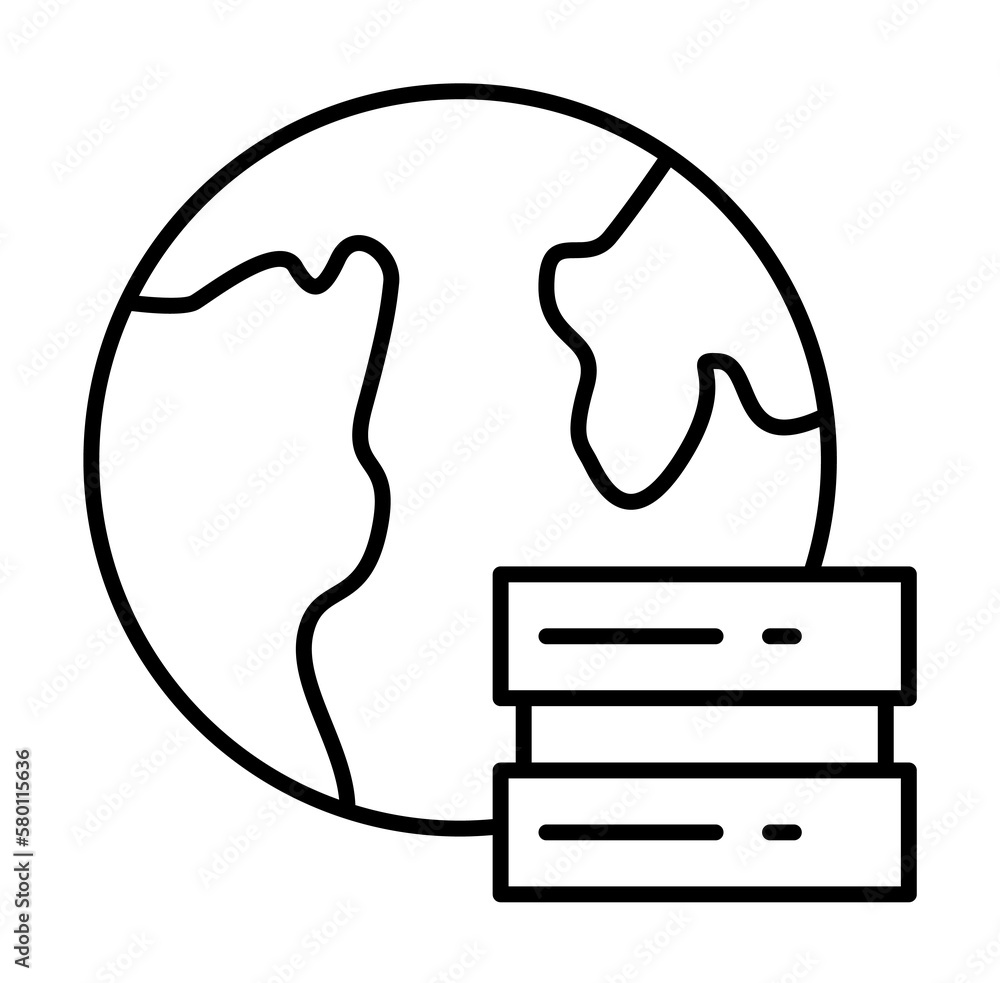 Poster data icon. simple line, outline of globe icons for ui and ux, website or mobile application on white