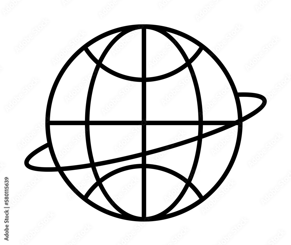 Poster earth icon. simple line, outline of globe icons for ui and ux, website or mobile application on whit