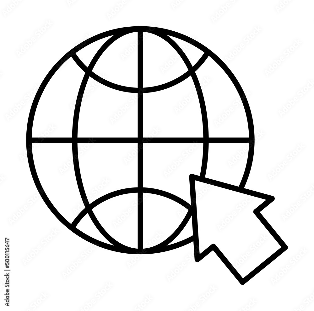 Poster arrow icon. simple line, outline of globe icons for ui and ux, website or mobile application on whit