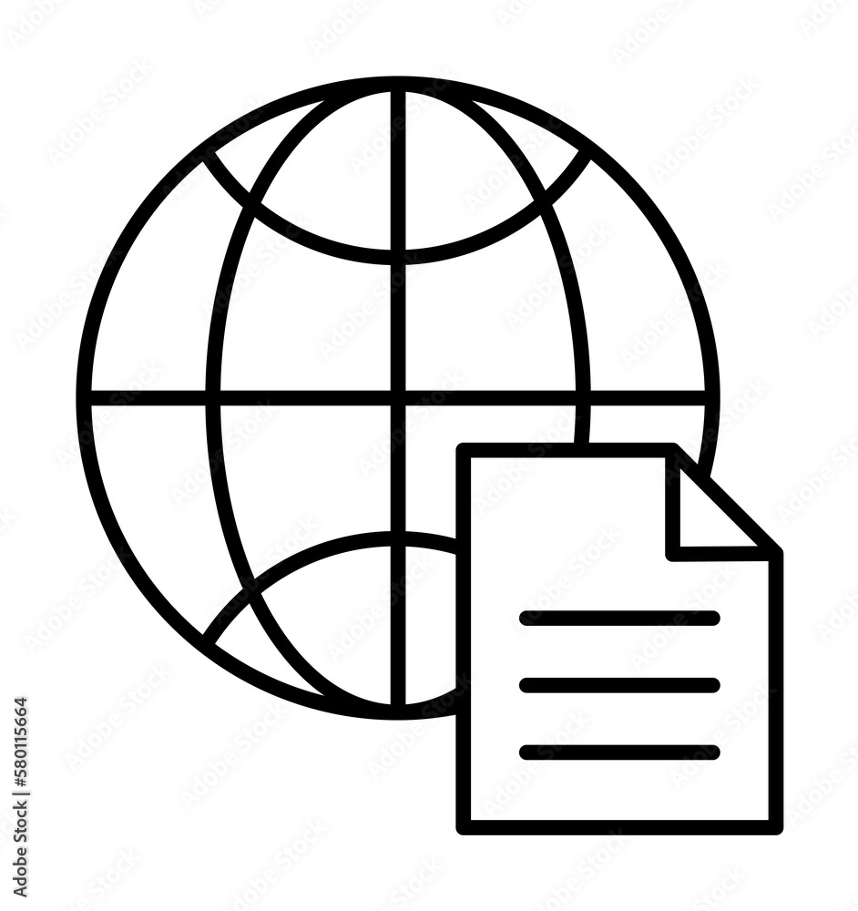 Poster file icon. simple line, outline of globe icons for ui and ux, website or mobile application on white