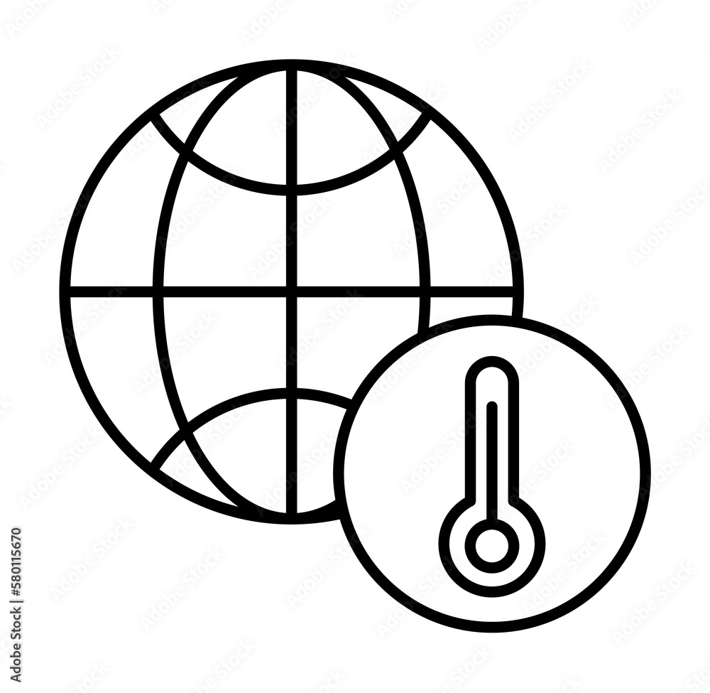 Aufkleber thermometry, globe icon. simple line, outline of globe icons for ui and ux, website or mobile applic