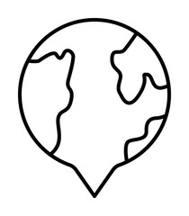 Location icon. Simple line, outline of globe icons for ui and ux, website or mobile application on white background