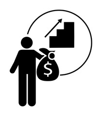 Investor, profit, chart icon. Element of investor man icon. Premium quality graphic design icon. Signs and symbols collection icon for websites, web design, mobile app on white background