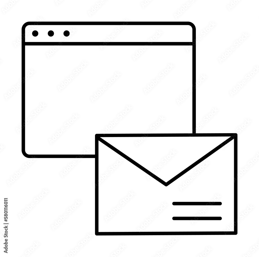 Poster web, message, email icon. simple line, outline of information transfer icons for ui and ux, website 