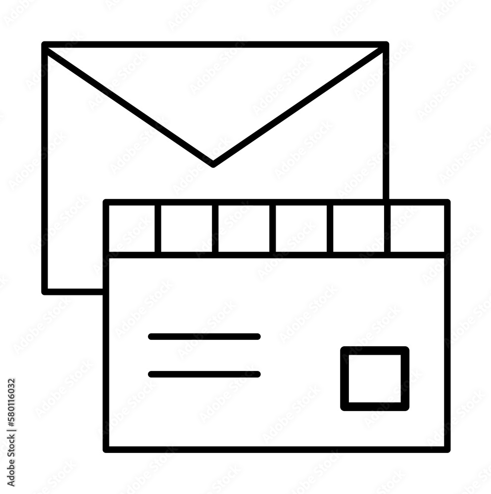 Poster envelopes, message icon. simple line, outline of information transfer icons for ui and ux, website o