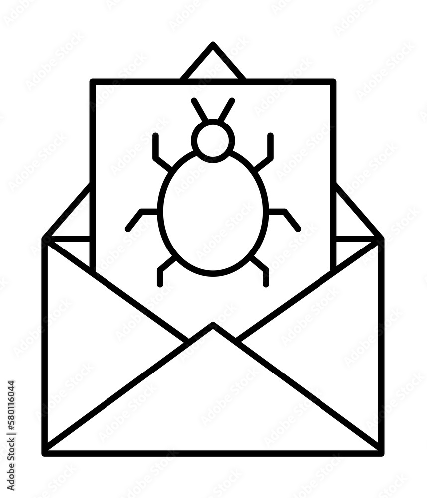 Poster email, virus, security icon. simple line, outline of information transfer icons for ui and ux, websi