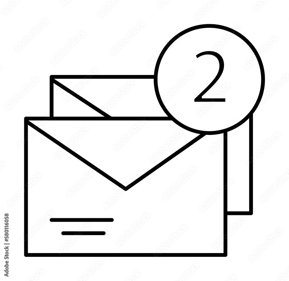 Poster two envelopes, message icon. simple line, outline of information transfer icons for ui and ux, websi