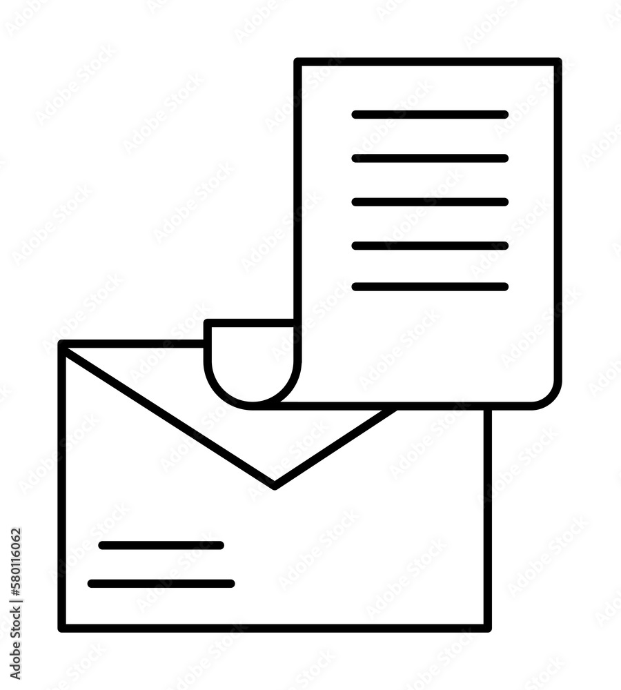 Poster email, send, document icon. simple line, outline of information transfer icons for ui and ux, websit