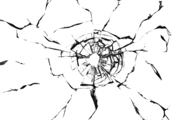 Broken hole in glass transparentabstract