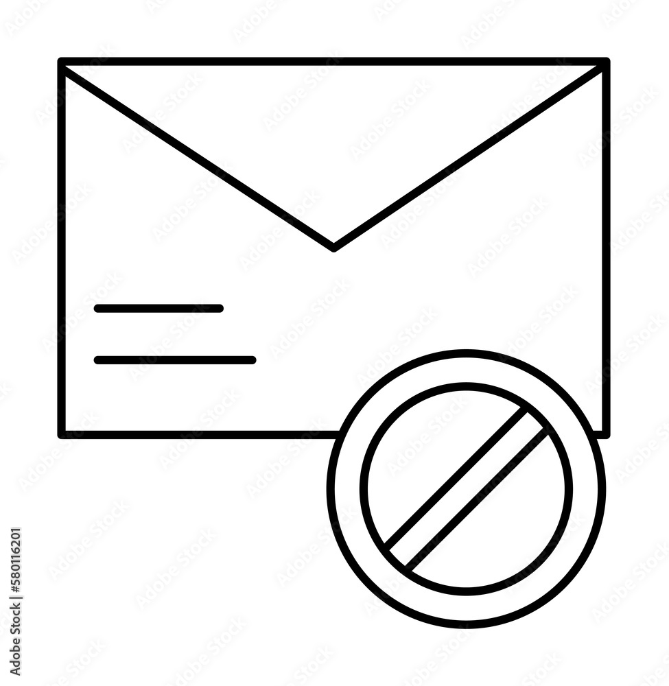 Poster failed, message, email icon. simple line, outline of information transfer icons for ui and ux, websi