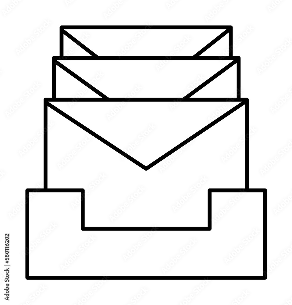 Aufkleber inbox, email, messages icon. simple line, outline of information transfer icons for ui and ux, websi