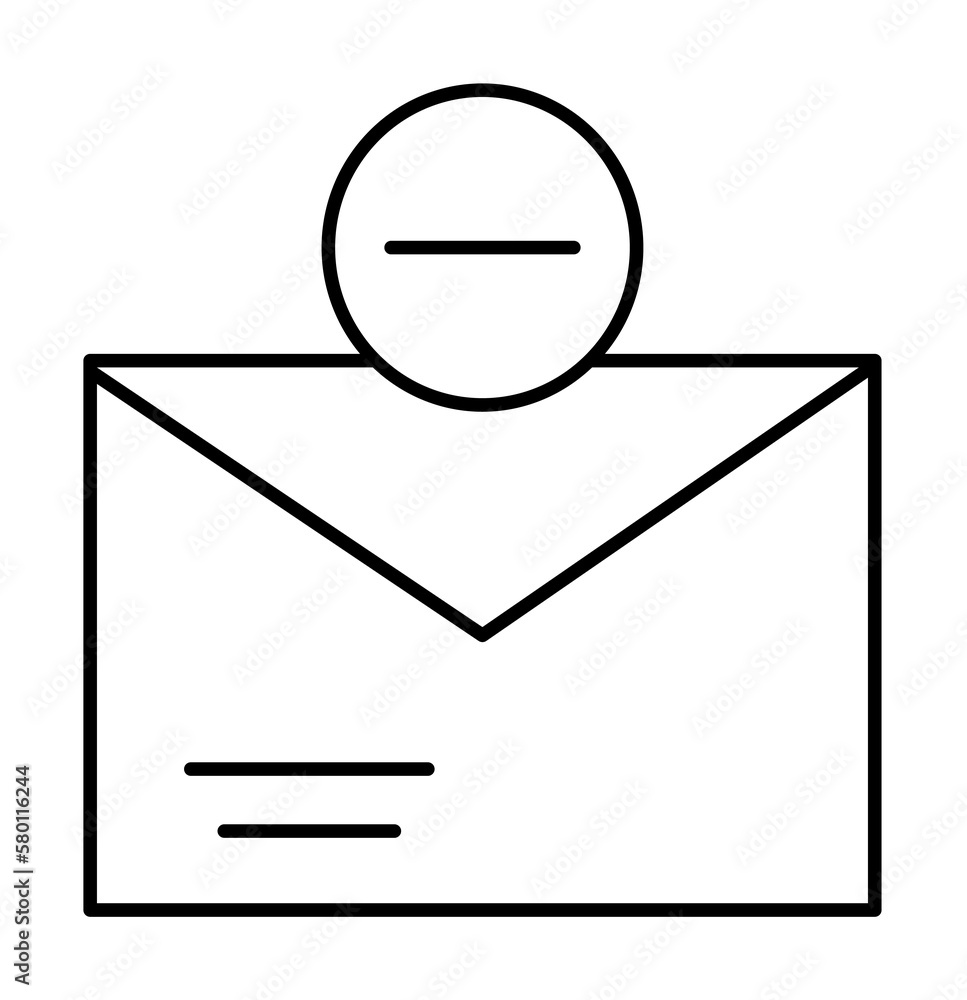 Poster email, interface, delete icon. simple line, outline of information transfer icons for ui and ux, web