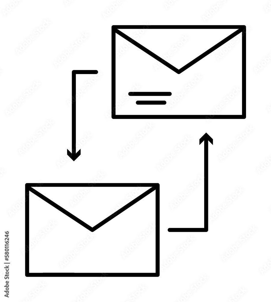 Poster email, message, arrow icon. simple line, outline of information transfer icons for ui and ux, websit