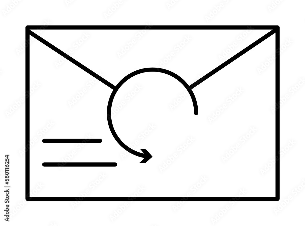 Aufkleber message, email, send icon. simple line, outline of information transfer icons for ui and ux, website