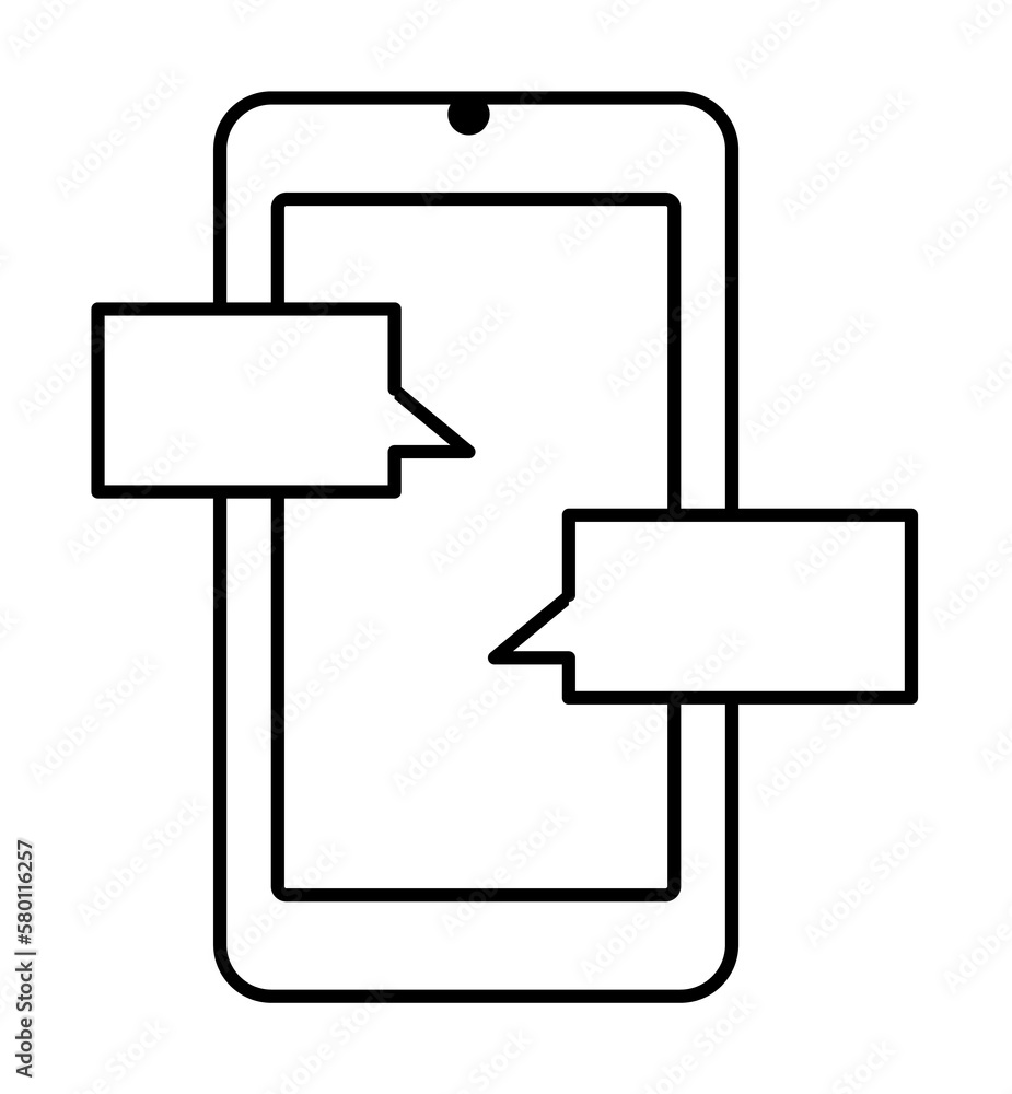 Poster phone, chat, message icon. simple line, outline of information transfer icons for ui and ux, website