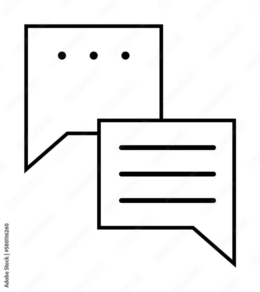 Poster chat, writing, message icon. simple line, outline of information transfer icons for ui and ux, websi