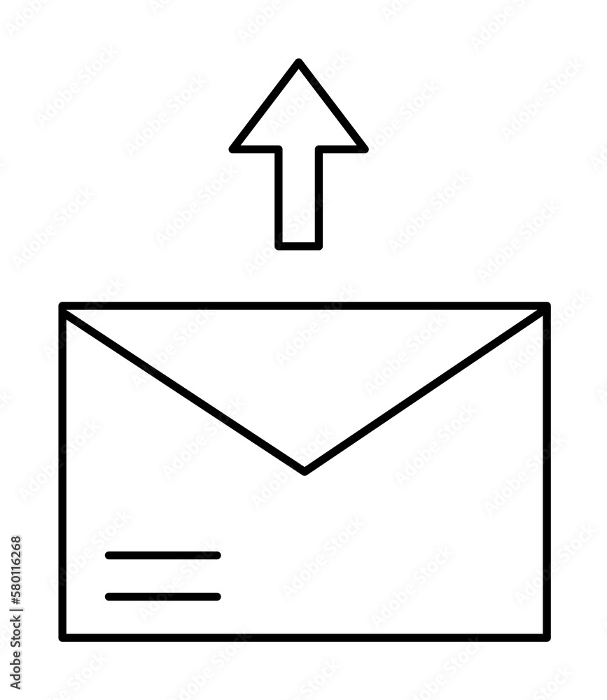 Poster computer, arrow, message icon. simple line, outline of information transfer icons for ui and ux, web