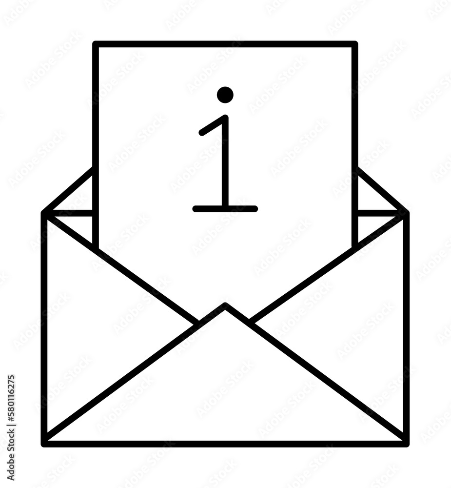 Poster message, email icon. simple line, outline of information transfer icons for ui and ux, website or mo
