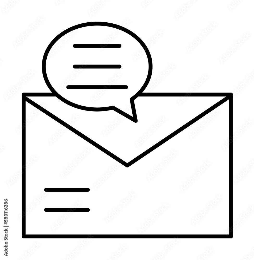 Poster chat, message, email icon. simple line, outline of information transfer icons for ui and ux, website