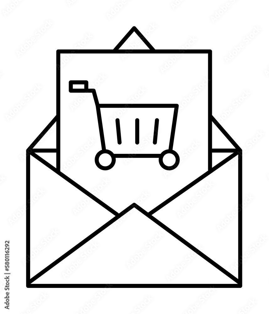 Poster commerce, email, message icon. simple line, outline of information transfer icons for ui and ux, web