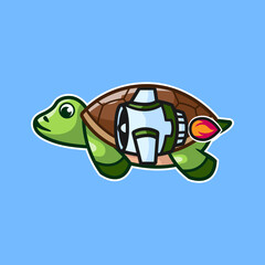 Turtle rocket Illustration