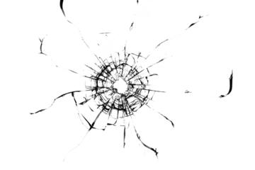 Broken hole in glass transparentabstract