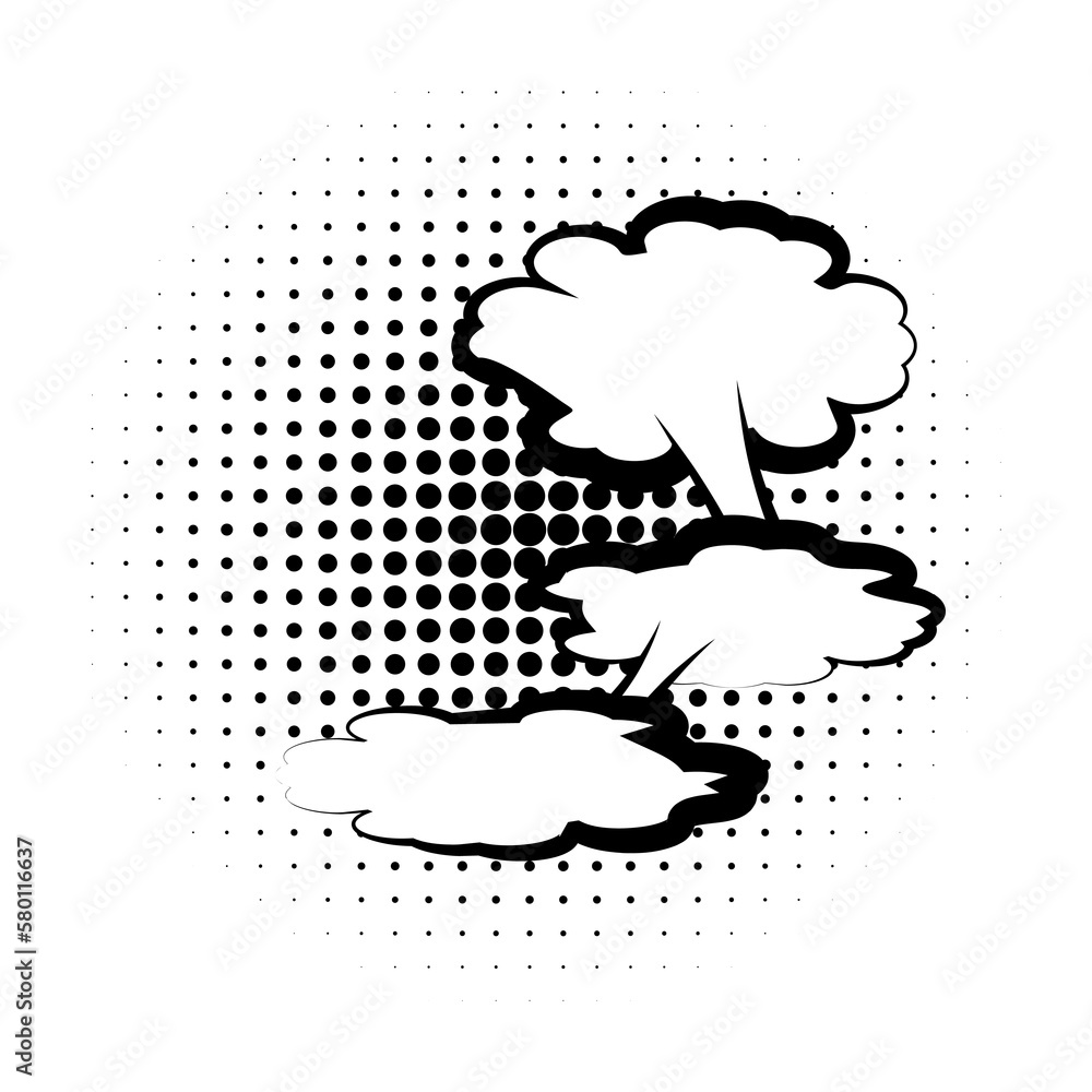 Poster pop art, speech bubble, clouds icon. element of speech bubble pop art style icon. signs and symbols 