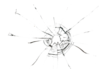 Broken hole in glass transparentabstract