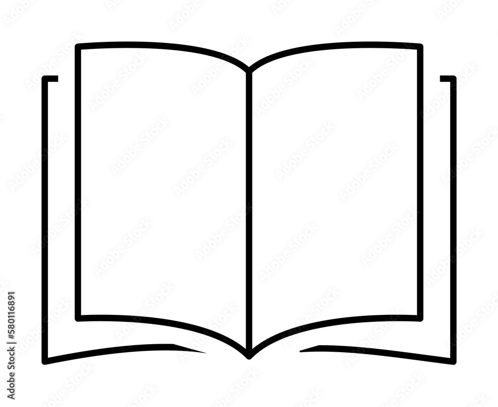 Poster open book icon. element of scientifics study icon for mobile concept and web apps. thin line open bo