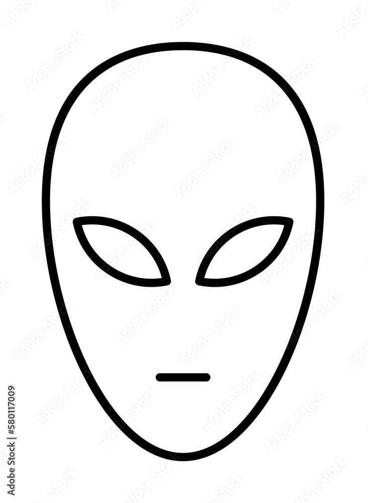 Poster alien icon. element of scientifics study icon for mobile concept and web apps. thin line alien icon 