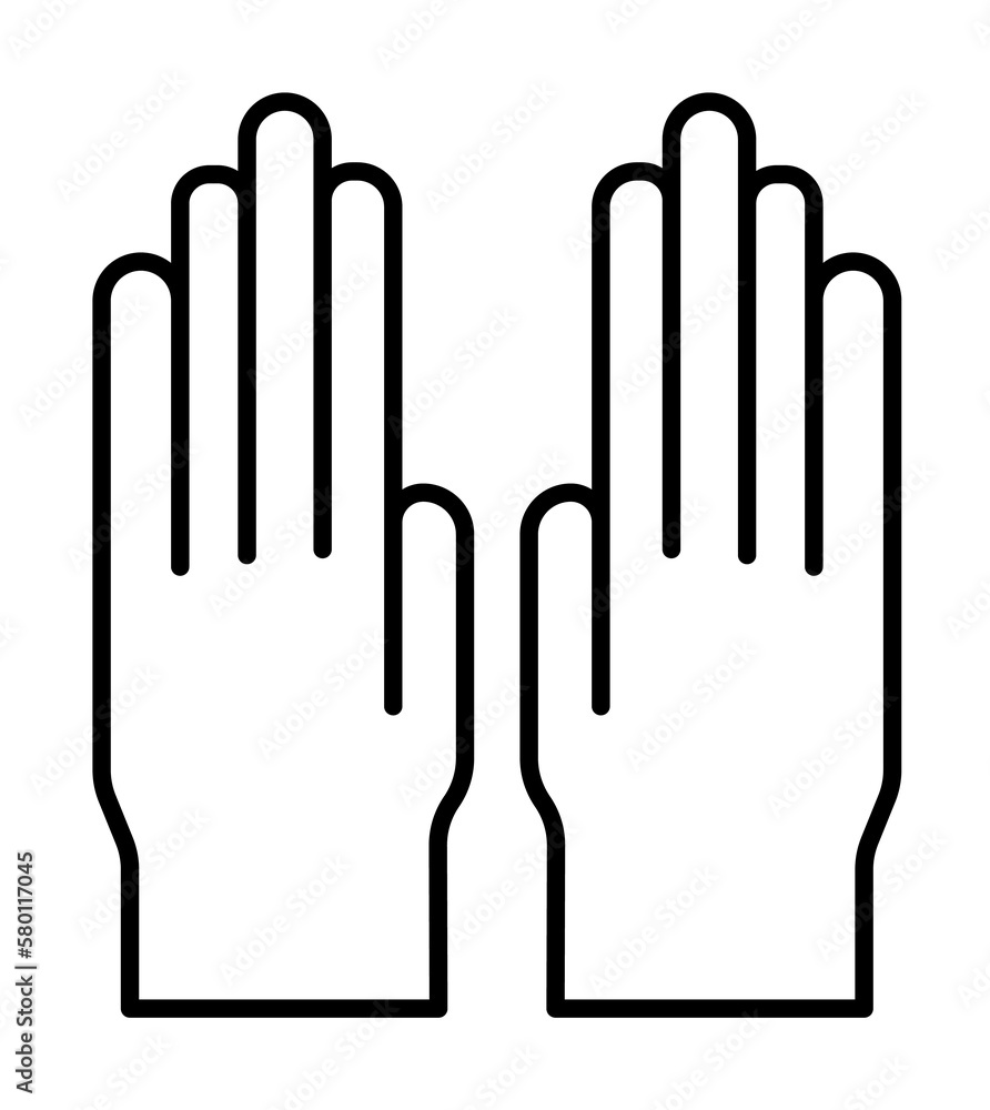 Poster gloves icon. element of scientifics study icon for mobile concept and web apps. thin line gloves ico