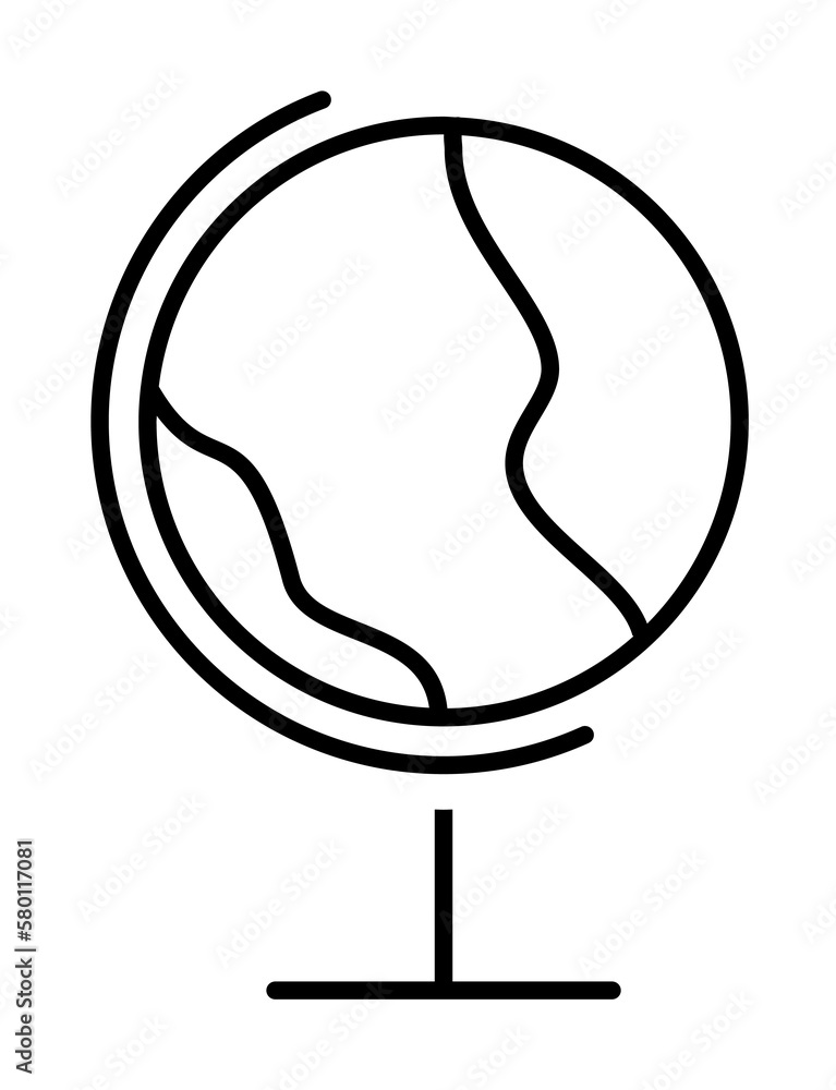 Aufkleber earth global icon. element of scientifics study icon for mobile concept and web apps. thin line eart