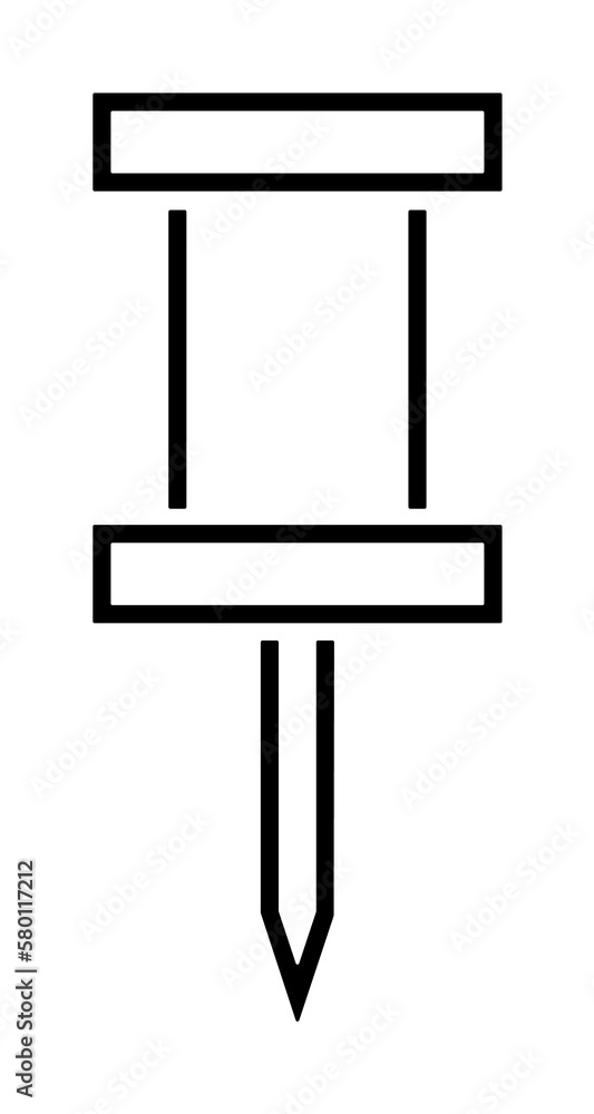 Poster pin icon. element of scientifics study icon for mobile concept and web apps. thin line pin icon can 