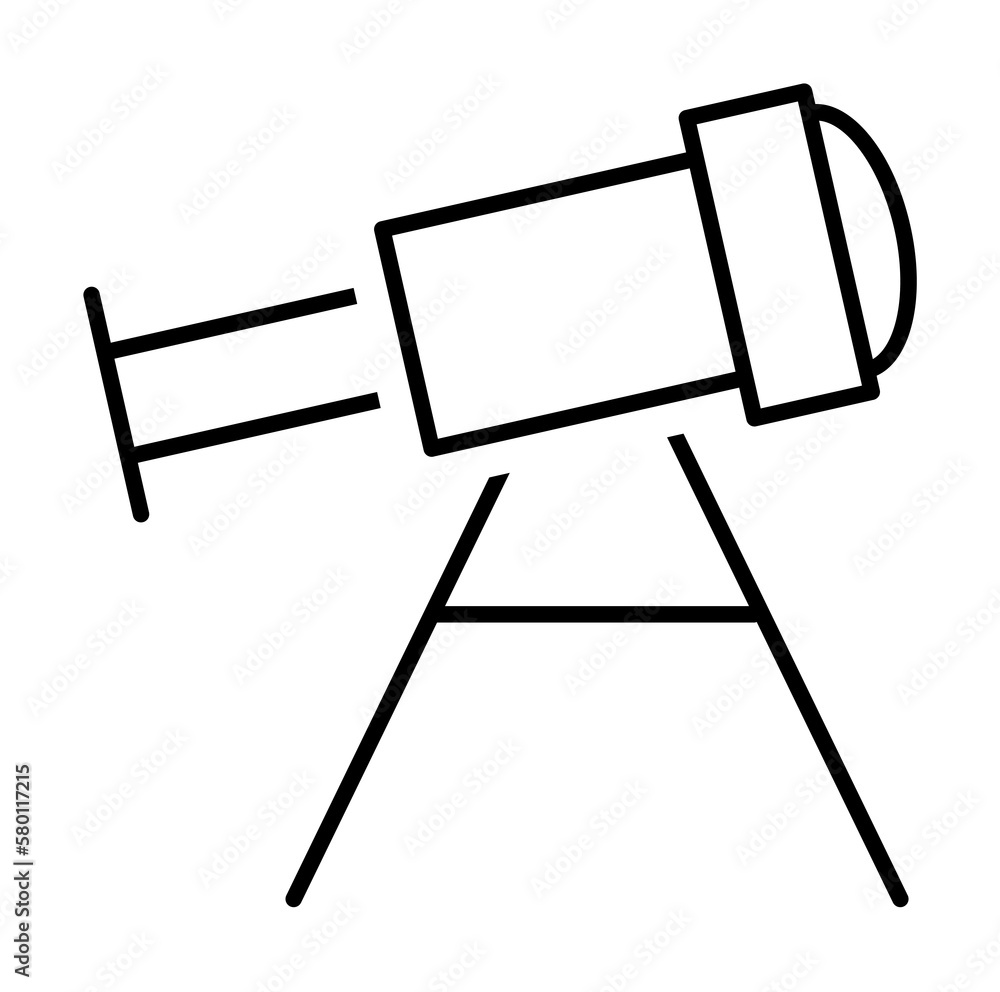 Poster telescope icon. element of scientifics study icon for mobile concept and web apps. thin line telesco