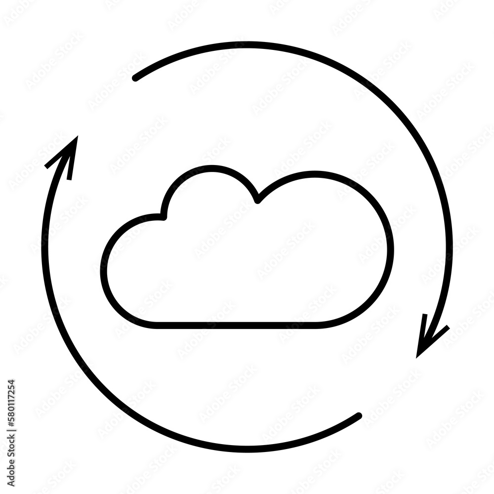 Poster cloud computing, refresh, seo icon. simple line, outline elements of commerce icons for ui and ux, w
