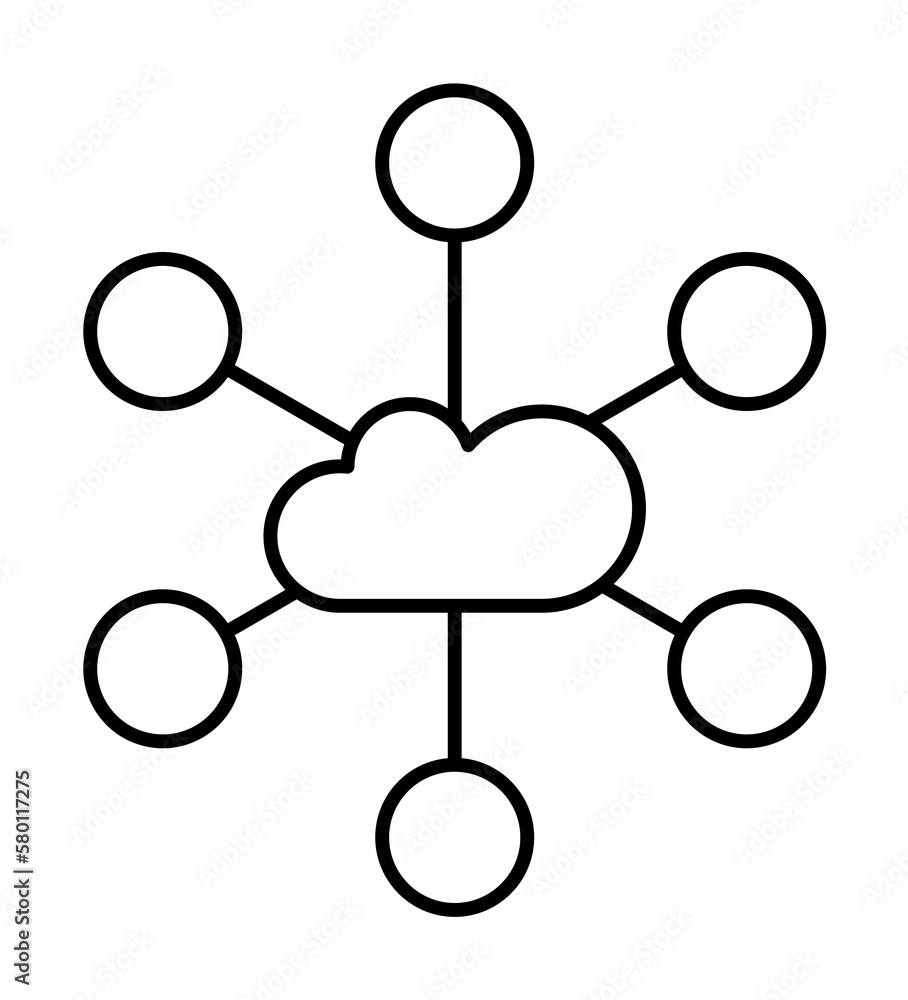 Poster cloud computing, circles, seo icon. simple line, outline elements of commerce icons for ui and ux, w