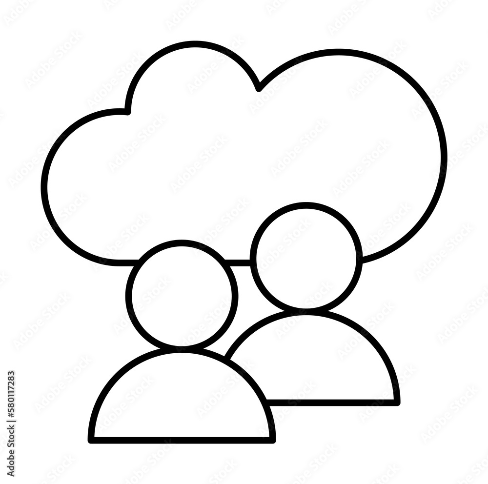 Poster cloud computing, users, seo icon. simple line, outline elements of commerce icons for ui and ux, web