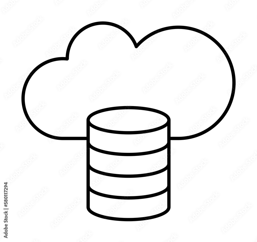 Poster cloud computing, coins, seo icon. simple line, outline elements of commerce icons for ui and ux, web