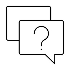 Chat, question mark, SEO icon. Simple line, outline elements of commerce icons for ui and ux, website or mobile application on white background