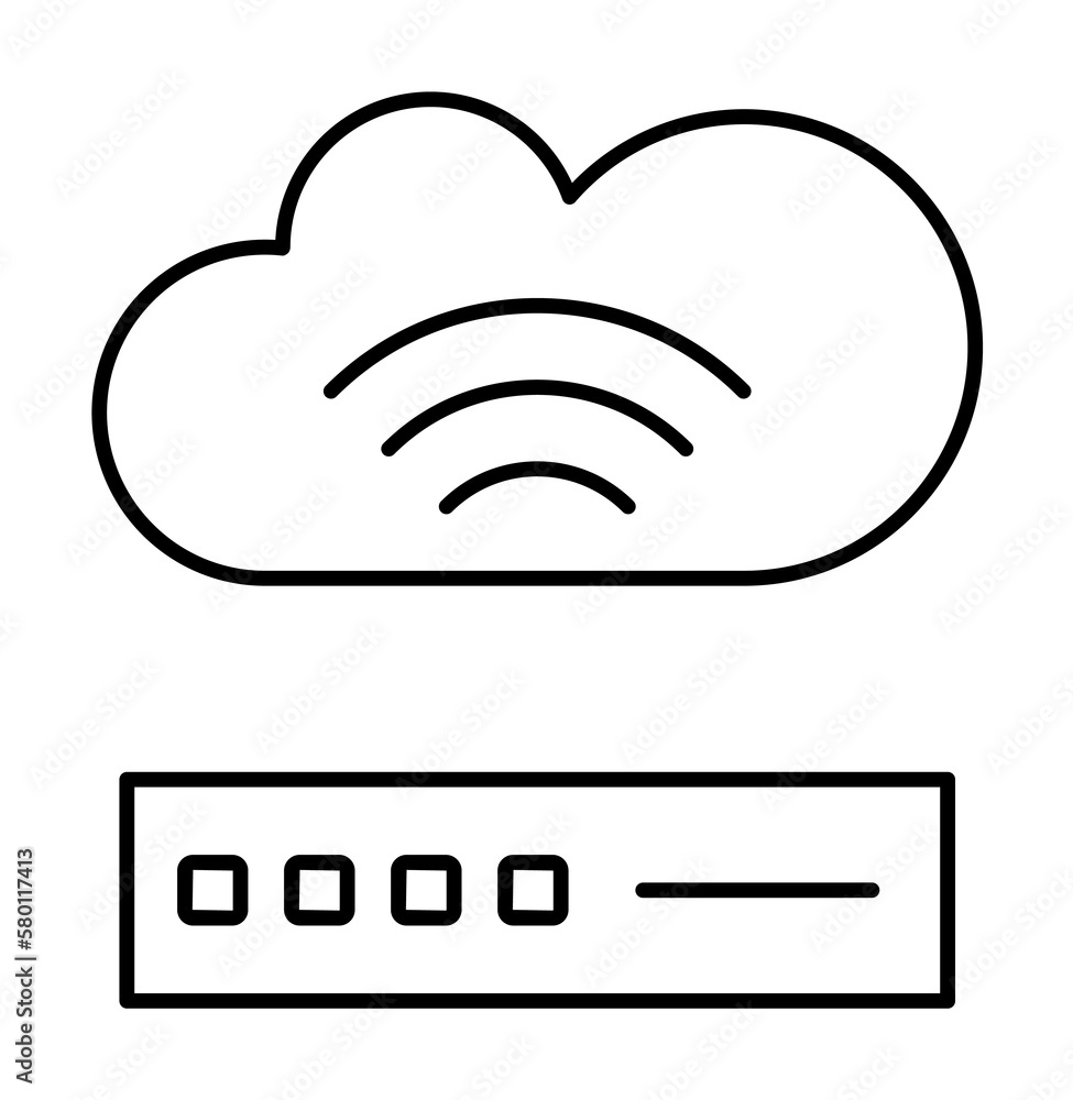 Poster cloud computing, wifi, seo icon. simple line, outline elements of commerce icons for ui and ux, webs