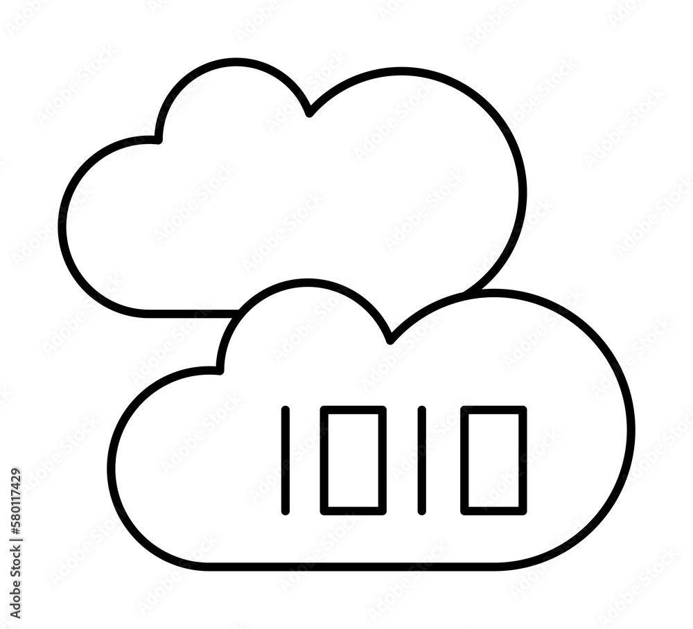 Poster cloud computing, 1010 icon. simple line, outline elements of commerce icons for ui and ux, website o