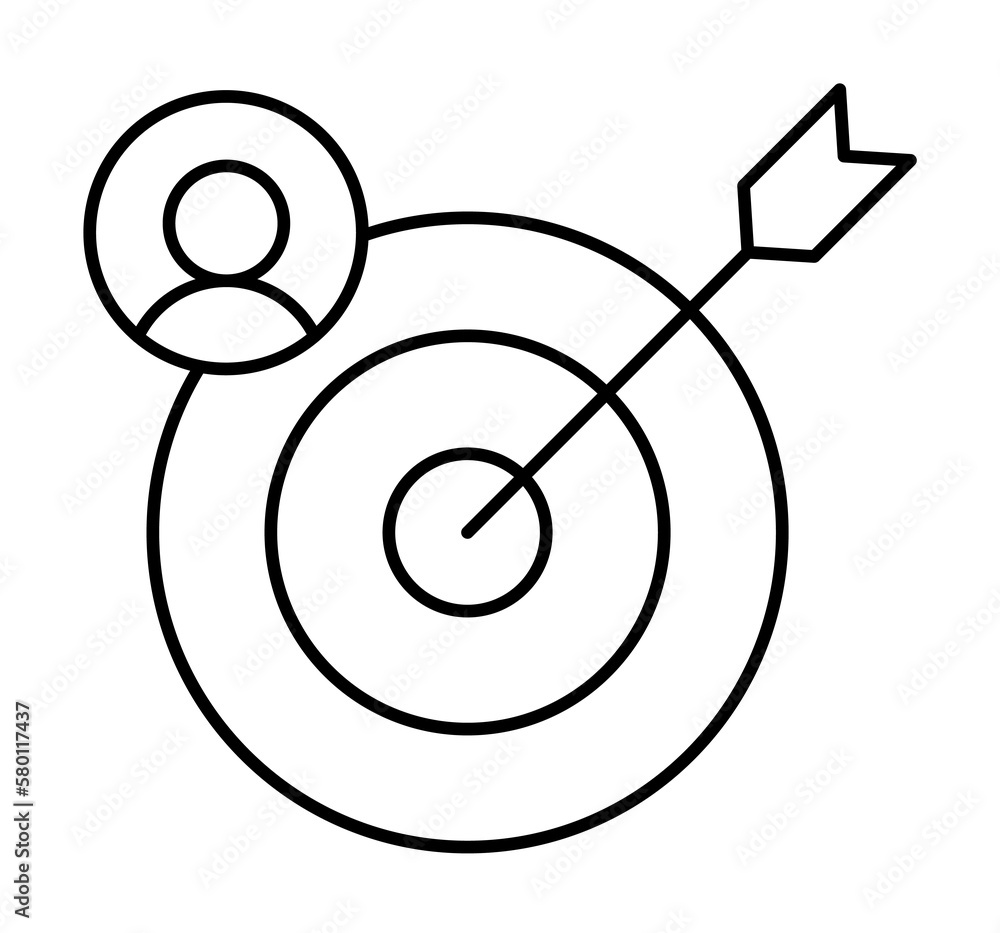 Aufkleber targets, seo icon. simple line, outline elements of commerce icons for ui and ux, website or mobile 